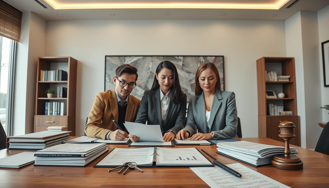 Family reviewing legal documents